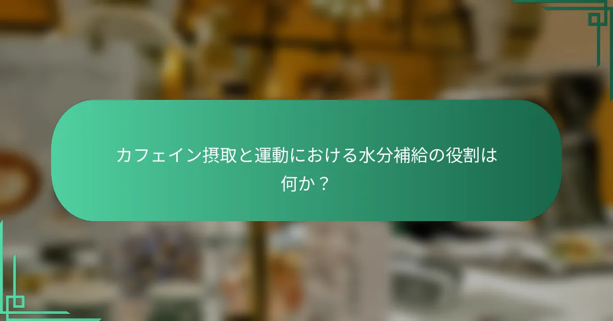 カフェイン摂取と運動における水分補給の役割は何か？