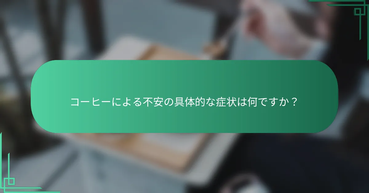コーヒーによる不安の具体的な症状は何ですか？