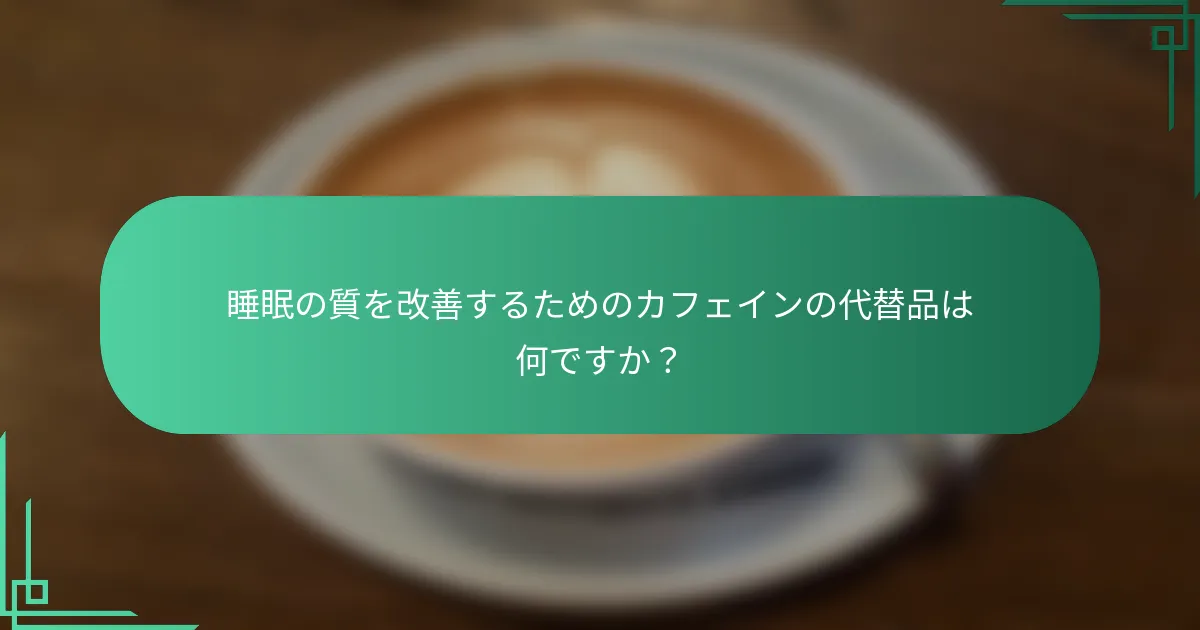 睡眠の質を改善するためのカフェインの代替品は何ですか？